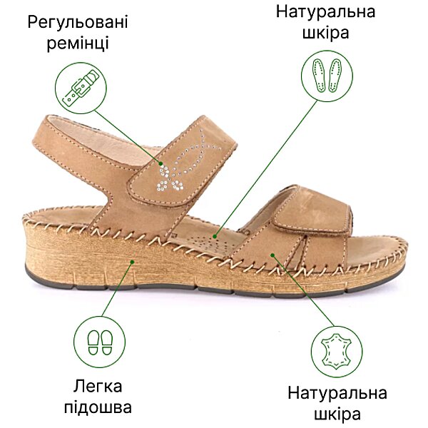 Жіночі анатомічні босоніжки Grunland Palo Taupe SA2171 (Італія)