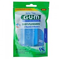 Зубна нитка - флос GUM Easy Flossers з фторидом , 30 шт
