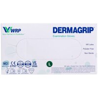 Рукавички оглядові Dermagrip High Risk латексні, без пудри, нестерильні, 50 пар (100 шт), розмір L (Малайзія)