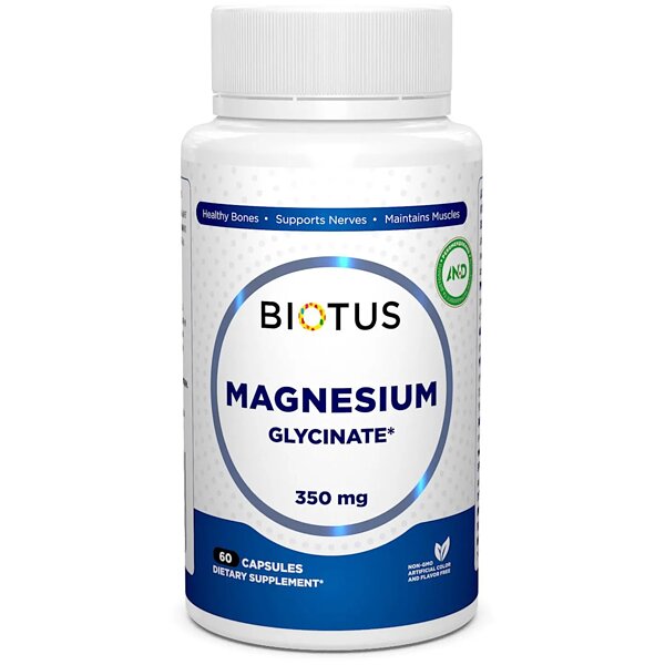 Магній гліцинат Biotus Magnesium Glycinate 350 мг, 60 капсул