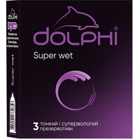 Презервативы увлажняющие Dolphi Super Wet, 3 шт (Украина) №2