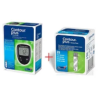 Глюкометр CONTOUR&reg; PLUS + тест-смужки CONTOUR&reg; PLUS 25 шт. (Знижка на набір -25%)