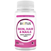 Волосся, шкіра та нігті, Hair, Skin & Nails, Biotus, 60 таблеток (Україна)