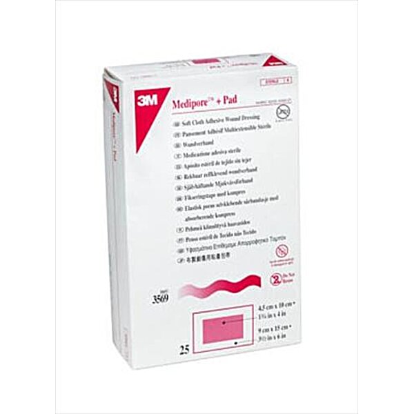 Адгезивная повязка для ран 3M Медипор+Пад (Medipore+Pad) 10 x 15 см, арт. 3569