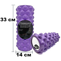 Ролик массажный EasyFit Grid Roller Extreme 33 см Фиолетовый S122-1179