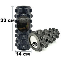 Ролик массажный EasyFit Grid Roller PRO 33 см Черный S122-1152