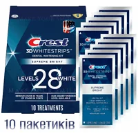 Відбілюючі смужки Crest 3D 1/2 курсу Supreme Bright (Flex fit) 10 упаковок, 20 смужок