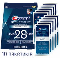 Отбеливающие полоски Crest 3D 1/2 курсу Supreme Bright ( Flex fit ) 10 упаковок, 20 полосок