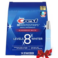 Отбеливающие полоски для зубов Crest 3D White Glamorous Whitestrips 14 упаковок, 28 полосок & Отбеливающая эмульсия Сrest Whitening Emulsions 10 g