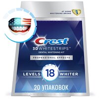 Отбеливающие полоски для зубов Crest 3D Whitestrips Professional effects 20 упаковок/40 полосок