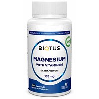 Магній з вітаміном В6, Magnesium with Vitamin B6, Biotus, 133 мг, 100 капсул (Україна)