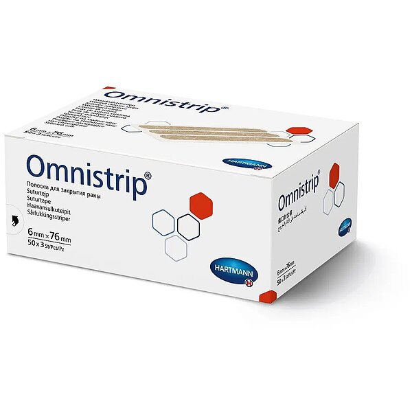 Смужки для безшовного закриття ран Hartmann Omnistrip 6мм x 76мм, 3 смужки (1х3шт)