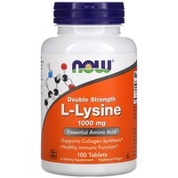 L-lysine, l-лізин, Now Foods, подвійна сила, 1000 мг, 100 таблеток S125-NOW-00113 №2