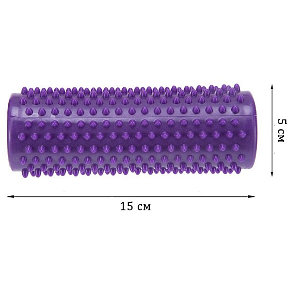 Купить Массажный цилиндр EasyFit Spindle с фиолетовым шипами.