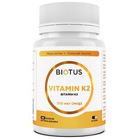 Вітамін К2-менахінон-7, Vitamin K2 MK-7, Biotus, 100 мкг, 60 капсул (Україна)