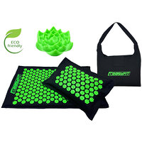 Массажный коврик EasyFit AcuRelax с иголками (аппликатор Кузнецова) черно-зеленый S122-1979