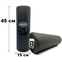 Ролик массажный EasyFit Foam Roller 45 см Черный S122-1198