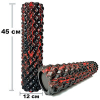 Ролик массажный EasyFit Bubbles 45 см Черный-красный S122-1686