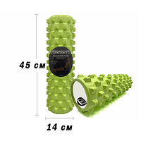 Ролик массажный EasyFit Grid Roller PRO 45 см Салатовый S122-1195