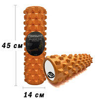 Ролик массажный EasyFit Grid Roller PRO 45 см Оранжевый S122-1196