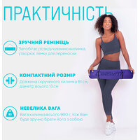 Коврик для йоги и фитнеса EasyFit TPE+TC 6 мм двухслойный сиреневый-св.сиреневый S122-1125 №2