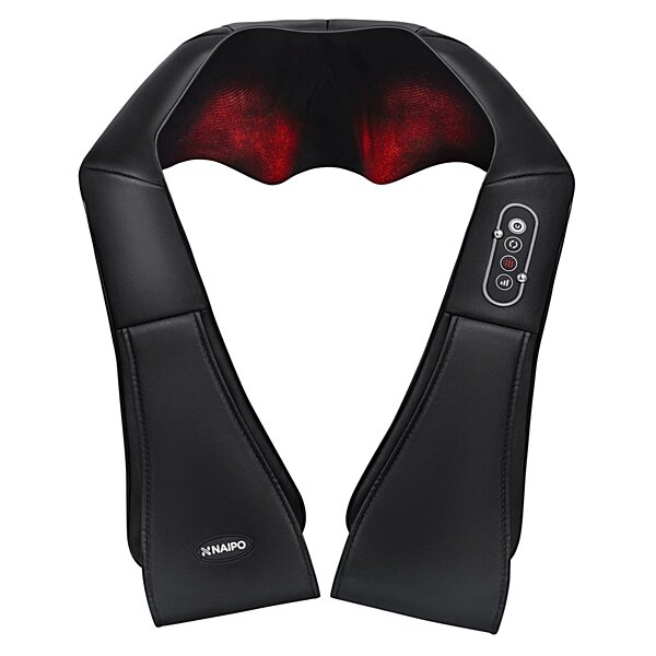 Масажер Naipo MGS-150DC з підігрівом для шиї з Шиатцу та 3D-обертанням