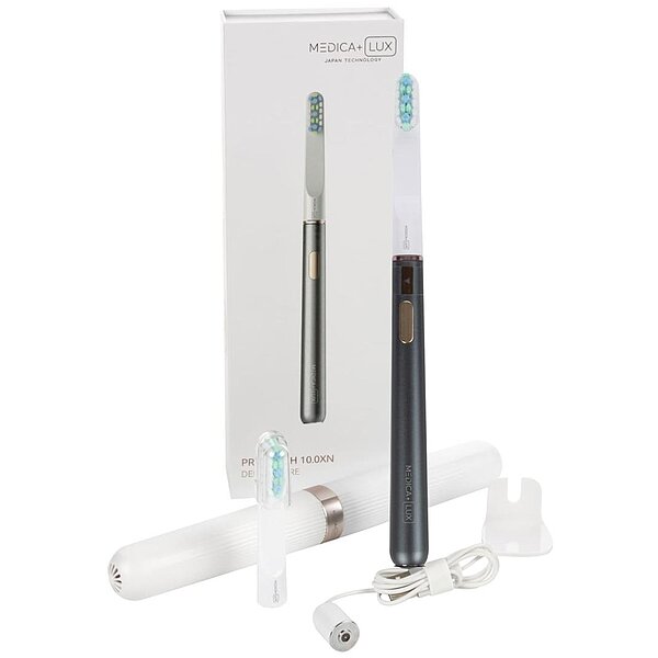 Купити Звукова відбілювальна зубна щітка MEDICA+ Lux 10ХN Aluminum Portable Grey (Japan) S44-1983869525