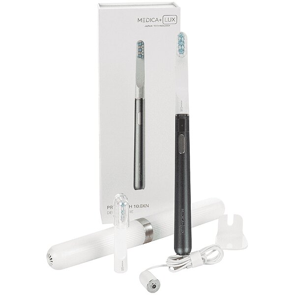 Звукова відбілювальна зубна щітка MEDICA+ Lux 10ХN Aluminum Portable Grey (Japan) S44-1983869525
