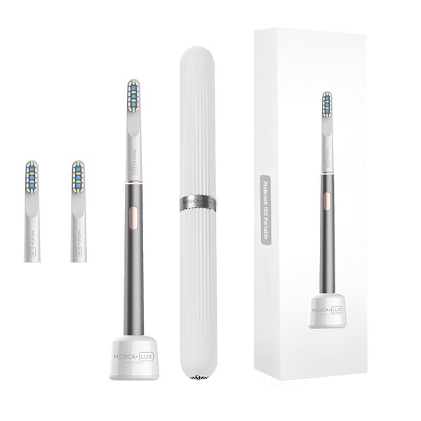 Звукова відбілювальна зубна щітка MEDICA+ Lux 10ХN Aluminum Portable Grey (Japan) S44-1983869525