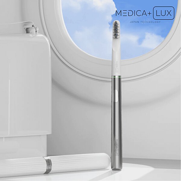 Звукова відбілювальна зубна щітка MEDICA+ Lux 10ХN Aluminum Portable Grey (Japan) S44-1983869525