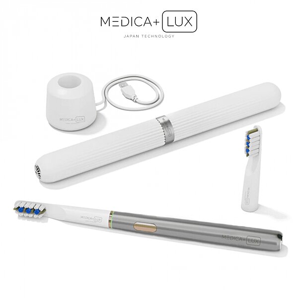Звукова відбілювальна зубна щітка MEDICA+ Lux 10ХN Aluminum Portable Grey (Japan) S44-1983869525