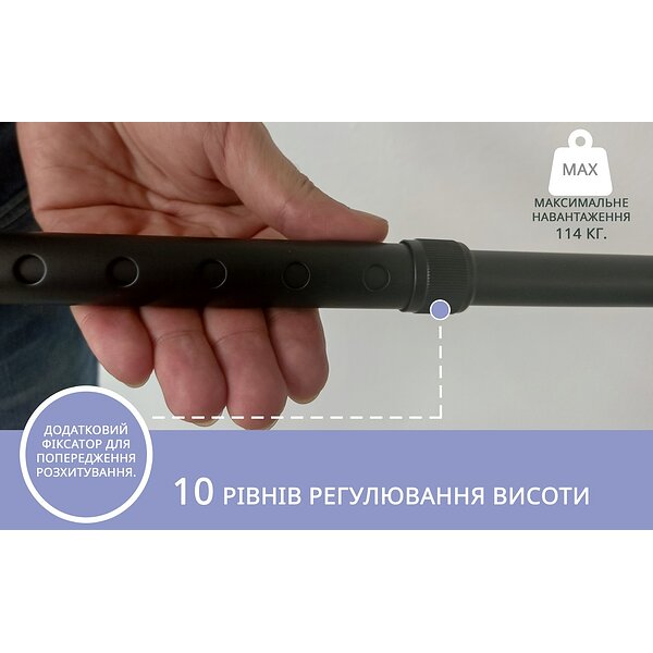 Трость Doctor Life 11874 с эргономичной рукояткой, черная (Украина)