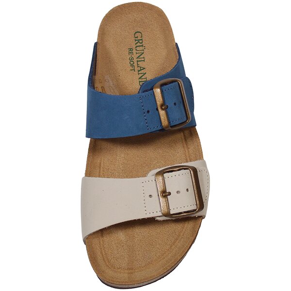 Купить Женские шлепанцы Grunland CB2249 11HOLA JEANS-MULTI, бело-синие (Италия)