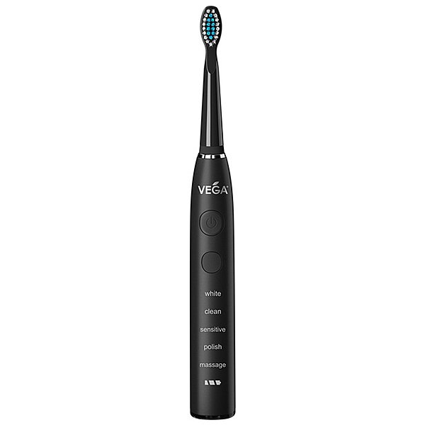 Електрична зубна щітка Vega VT-600 B (чорна) 5 режимів чистки