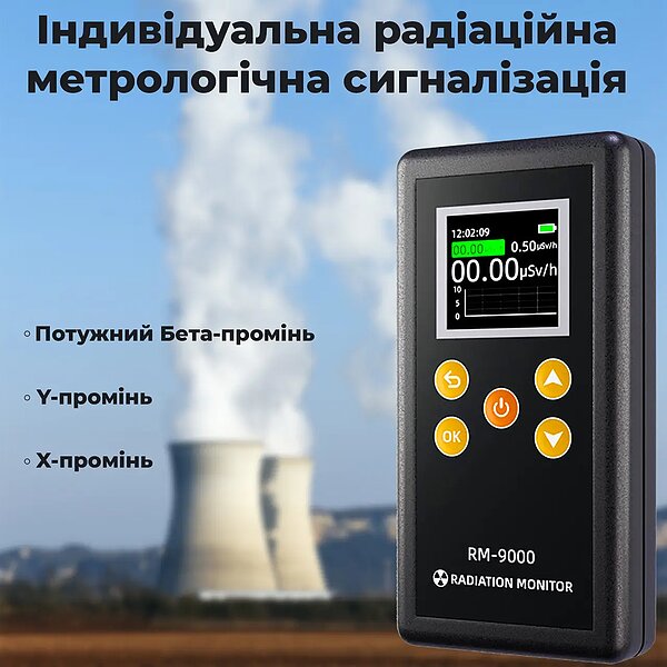 Дозиметр радіації SCL RM-9000 портативний побутовий, кишеньковий лічильник Гейгера, радіометр радіації (Китай)