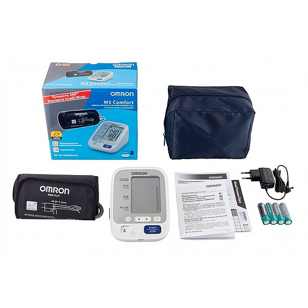 Тонометр автоматичний Omron M3 Comfort (HEM-7134-ALRU) з манжетою Intelli Wrap + адаптер S