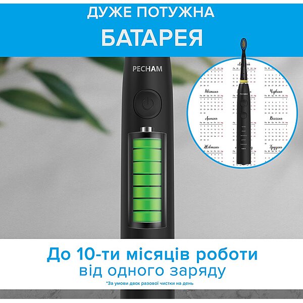 Зубна електрична щітка Pecham Black Travel PC-085 (Украина)