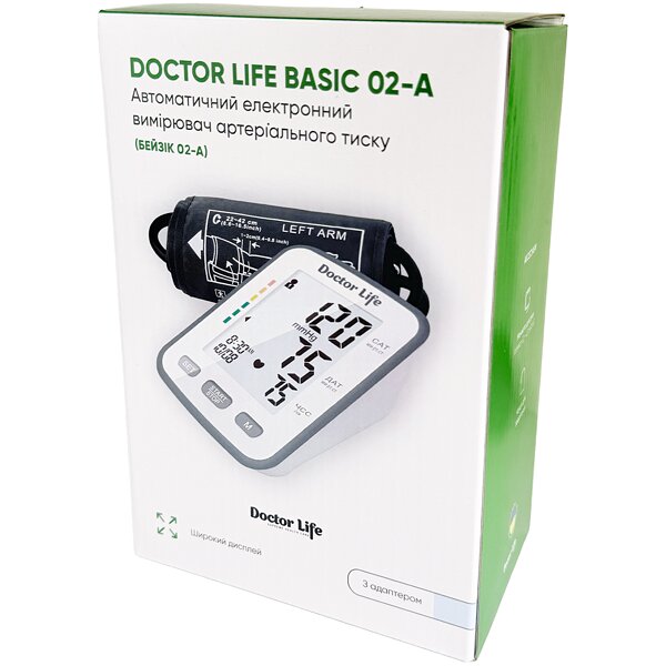 Автоматичний тонометр Doctor Life Basic 02-А з адаптером (Україна)