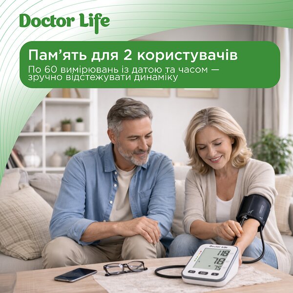 Автоматичний тонометр Doctor Life Basic 02-А з адаптером (Україна)