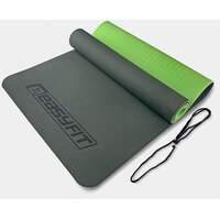 Коврик для йоги и фитнеса EasyFit TPE+TC 6 мм двухслойный черный-зеленый S122-1103