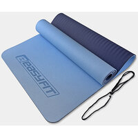 Коврик для йоги и фитнеса EasyFit TPE+TC 6 мм двухслойный голубой-синий S122-1711