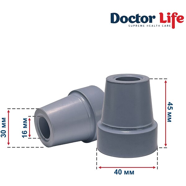Наконечник для тростей, костылей, ходунков Doctor Life 10037/2/GR 16мм (Украина)