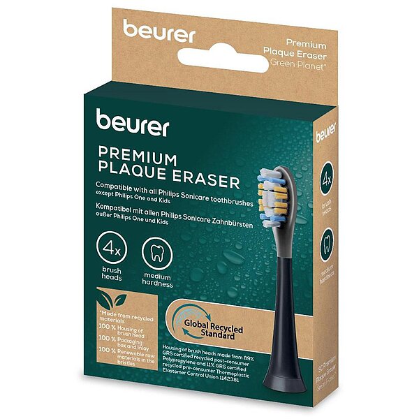 Характеристики Насадки для зубних щіток Beurer SC Premium Plaque Eraser 4x GP, проти нальоту (Німеччина)