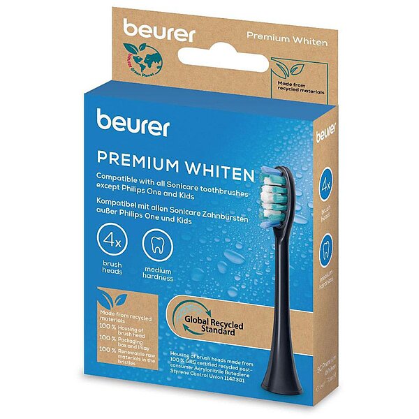 Характеристики Насадки для зубних щіток Beurer SC Premium White 4x GP, відбілювання зубів (Німеччина)