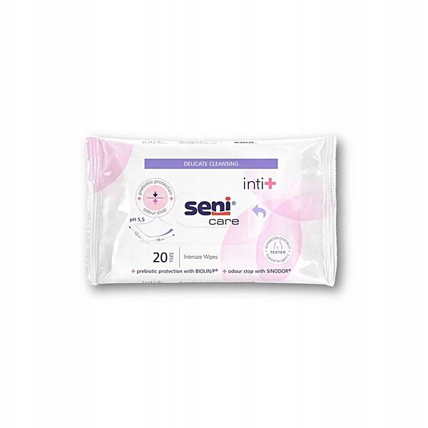 Салфетки влажные SENI CARE inti+ для интимной гигиены при недержании мочи (20 шт.)