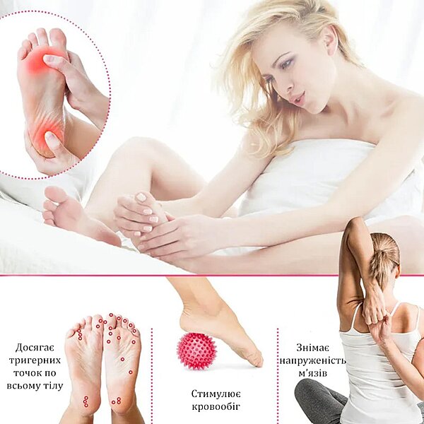 Массажный мячик EasyFit Goober с шипами, синий (Украина)