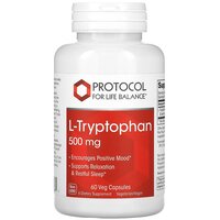L-tryptophan, триптофан, Protocol for Life Balance, 500 мг, 60 веганських капсул S125-PRT-10166 №2