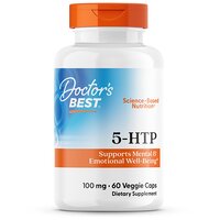 5-гідрокси 5-htp, L-триптофан, Doctor's Best, 100 мг, 60 веганських капсул S125-DRB-00077