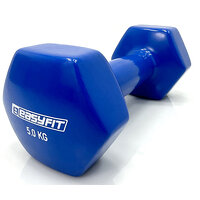 Гантель для фитнеса 5.0 кг EasyFit с виниловым покрытием синяя S122-1671