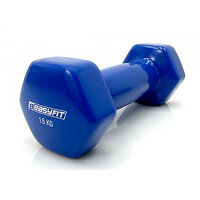 Гантель для фитнеса 1.5 кг EasyFit с виниловым покрытием синяя S122-1667